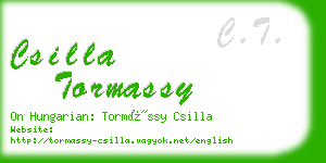 csilla tormassy business card